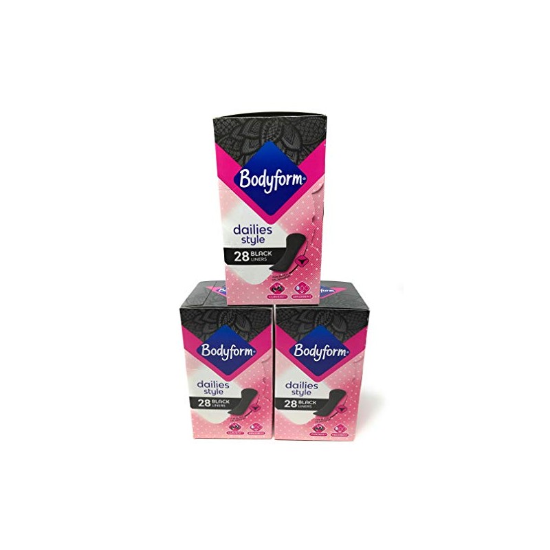 Bodyform Dailies Style x28 Black Pantyliners Multipack Bundle 3 Pack
