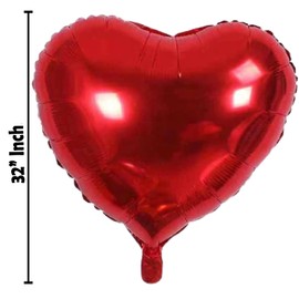32 inch Heart Shape Balloons Red Colour Valentines Day Foil Helium Balloons For Valentines Day Decorations Wedding Birthday Party Balloons.