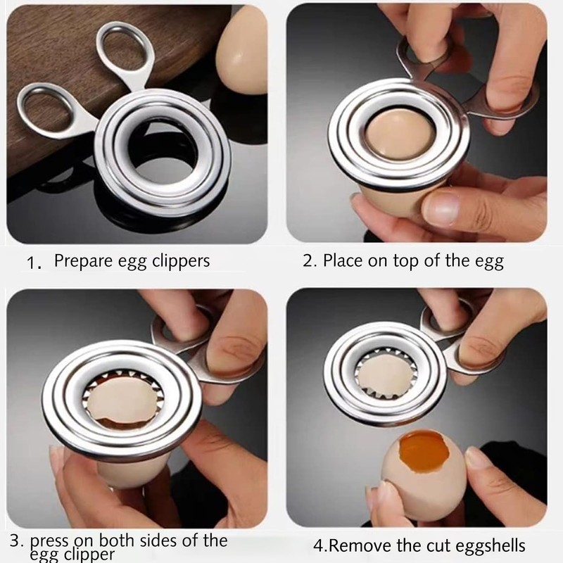Egg Cutter,1 Pcs Stainless Steel Egg Cutter,Egg Opener Kitchen Gadget