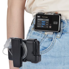 (Upgrade) iGuerburn tSlim X2 Pump Case with 360°Rotating Clip, Tandem tSlim Pump Holder Spool Up Excess Tubing, t Slim G4 Pump Accessories t:Holster Smooth Edges Won't Peel Off Screen Cover (Black)