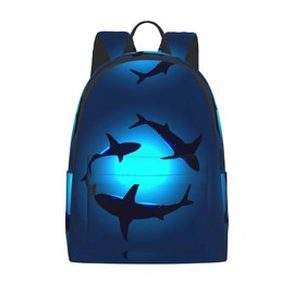 FeHuew 16 inch backpack Sea Animals Shark Laptop Backpack Full Print School Bookbag Shoulder Bag for Travel Daypack