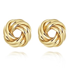 Gold Love Knot Stud Earrings for Women Trendy Cute Stud Earrings, Hypoallergenic Small Earrings with 925 Sterling Silver Post, Trendy Jewelry Gift for Women,Girls