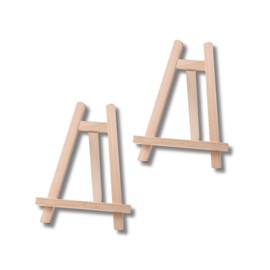 Tabletop Easel, Wooden Mini Stand, Set of 2, Display Postcards, Photos, Frame Stands, Folding (Natural, Small) 7.9 x 5.9 inches (20 x 15 cm)