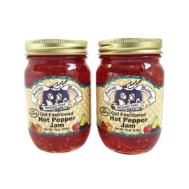 Amish Wedding Foods Old Fashioned Hot Pepper Jam All Natural 2 - 18 oz. Jars