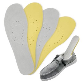 2 Pairs Shoe Insoles for Hey Dude Men's Wally Shoes, Replacement Footwear Inserts for Comfortable Light-Weight and Cushion Shock Absorbing (US Men10-EU43)