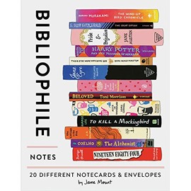 Notas Bibliófilo: 20 Tarjetas de Notas y Sobres Diferentes (Regalos para Amantes de los Libros, Papelería Literaria de Jane Mount)