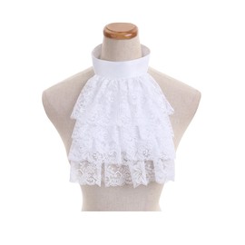1791's lady Pirate Steampunk Colonial Jabot and Cuffs Men's Costume Accessory (White)