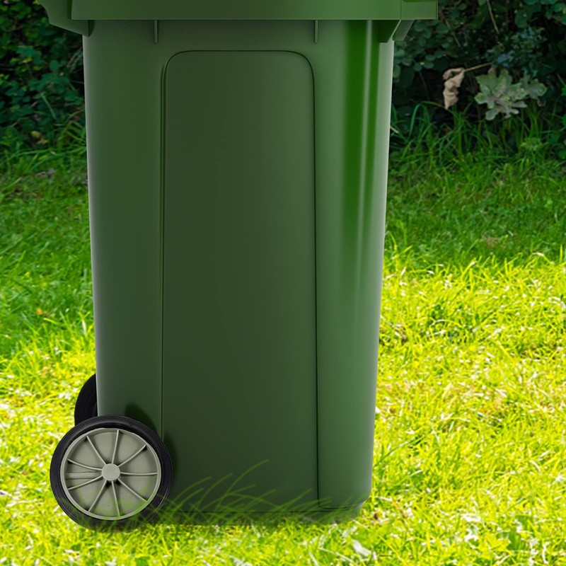 Happyyami Garbage Container Wheels 2Pcs Trash Can Garbage Can Rubber