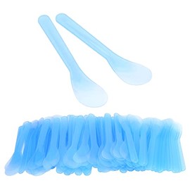 Espátulas Cosméticas de Plá Desechable, 100 Piezas, Aplicador Ligero para Crema Reparadora, Mascarillas Faciales y Depilación, con Raspador de Cabeza Grande para Uso