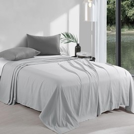 HOMBYS White Oversized King Flat Sheets Extra Large,Soft & Durable Bed Sheet,Smooth & Breathable Top Sheet 120 in x120 in