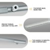 Bwintech 12 Pack Grey 181MM Knurled Cupboard Handles, 128MM Hole
