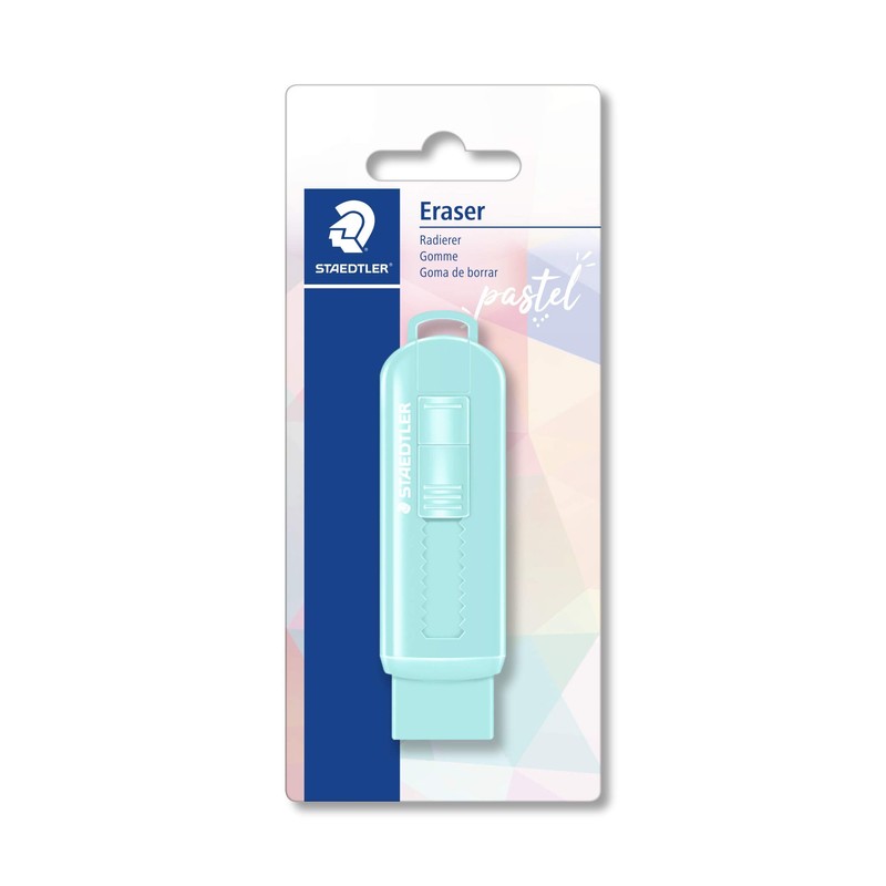 STAEDTLER Eraser in beautiful pastel colours, with practical plastic sleeve,