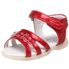 Josmo baby-girls 81290 Sandal,Fuchsia Crinkle,2 M US Infant