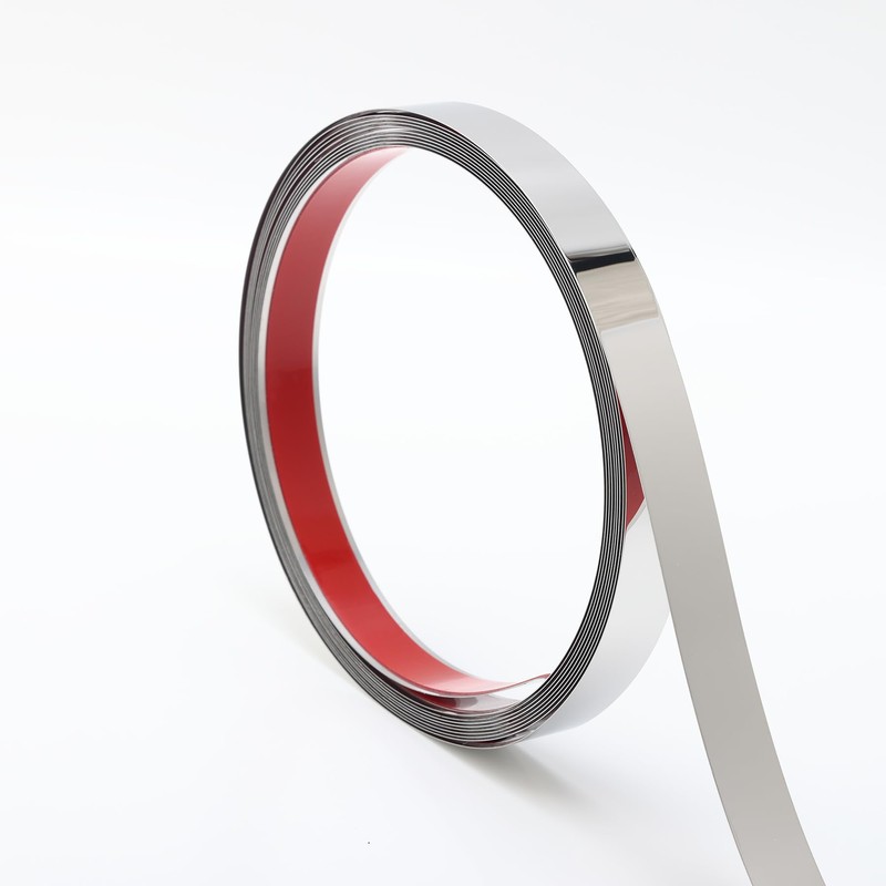 Taaizau Silver Metalized Mirror-Like Finish Molding Trim, Peel and Stick