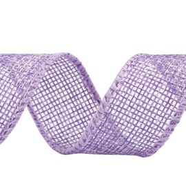 Joycrosso Burlap Wired Edge Ribbon 1 inch x 10 Yards, Lt. Purple, Ideal for Crafting, Gift Wrapping, Wreath, Christmas Tree, and Rustic Wedding Decorations