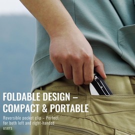 9TiEDC Pocket Folding Camping Knife, Stainless Steel Ultra Sharp Chef Knife with Ergonomic Handle for Cooking, Camping Trip, Outdoor Portable Kitchen