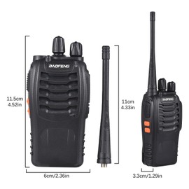 Aoresac Baofeng BF-888s Walkie Talkies 2 Packs Waterproof Rechargeable Long Range Two-Way Radios with Earpieces Portable Handheld Transceiver with Flashlight High Gain Antenna Li-ion Battery