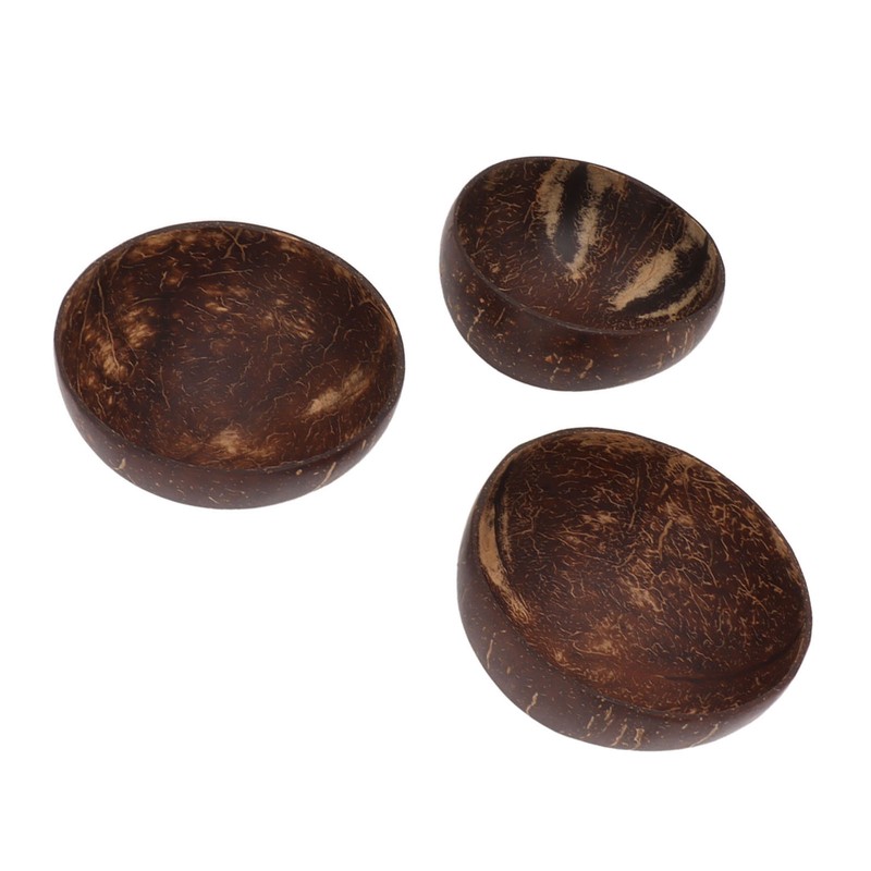 Coconut Bowl Set Leakage Proof Reusable Hand Polished Coconut Shell