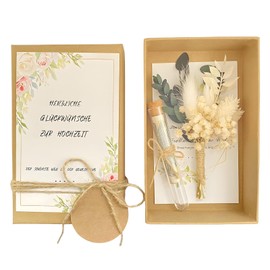 Money Gift Wedding Gifts for Bride and Groom Gift Box Packaging Including Wedding Cards Dried Flowers Test Tube Wedding Anniversary Wedding Gift Money (Wedding)
