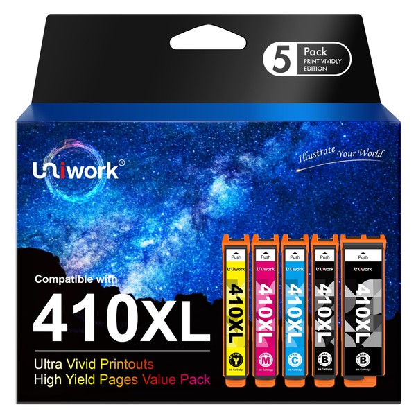 Uniwork Remanufactured 410XL Ink Cartridge Replacement for Epson 410XL 410