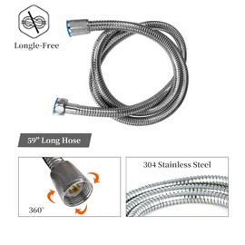 Manguera de ducha flexible de 1.5 m, Flexo de ducha de acero inoxidable, Manguera de alcachofa de ducha de mano, Cromo