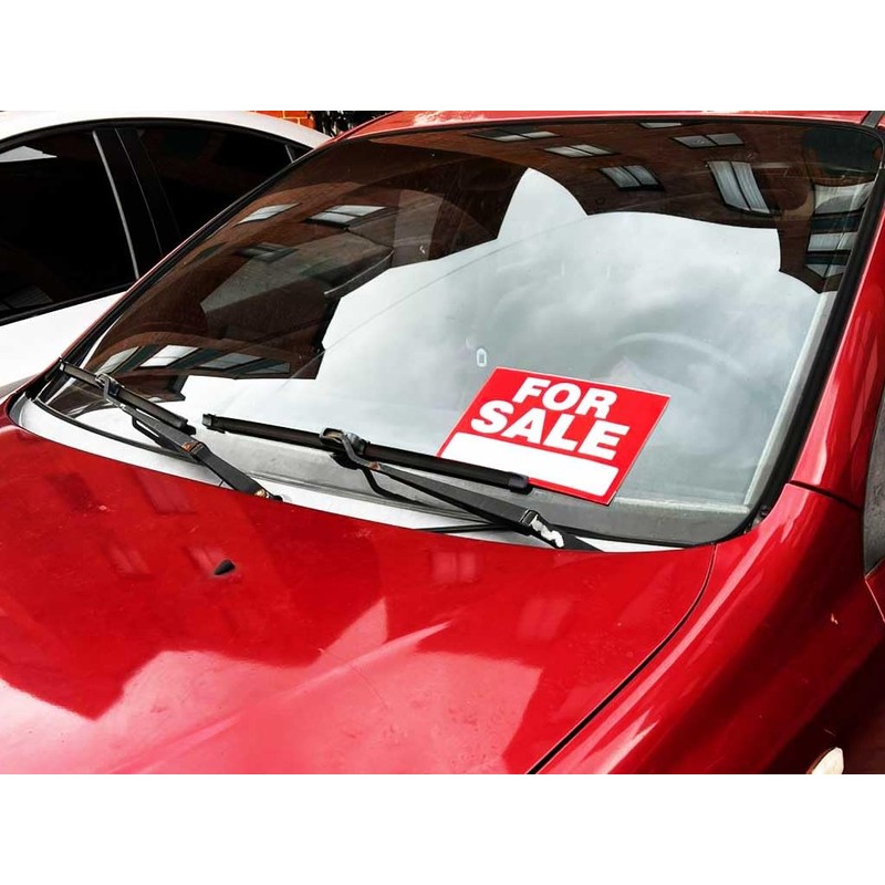 Generic For Sale Sign Stickers 2 Pack | Red, Rectangular,