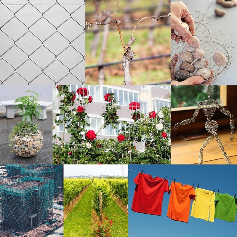 19 Gauge Galvanized Solid Wire,98ft Galvanized Hobby Wire,Multi-Purpose Steel Wire