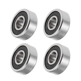 METALLIXITY Deep Groove Ball Bearings (605-2RS, 5mm x 14mm x 5mm) 4Pcs, Carbon Steel Double Shielded Industrial Bearings - for Industrial Micro Motor