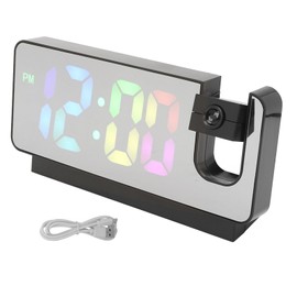 Digital Alarm Clock Temperature Display Calendar Snooze Mute Voice Activated Mode LED Mirror Projection Alarm Clock