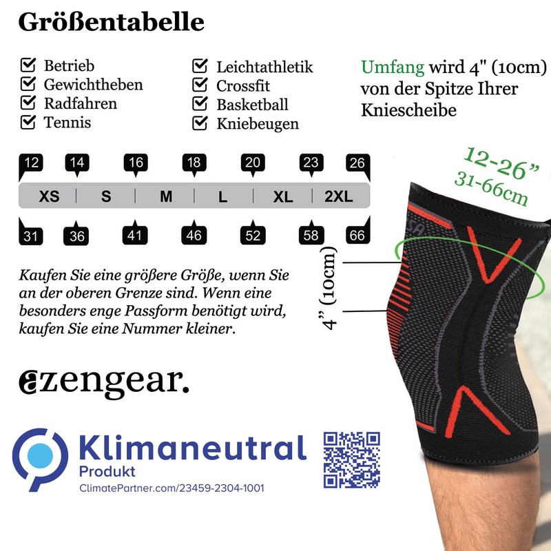 aZengear Knee Support (Pair) | Compression Knee Support for Men