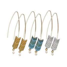 Stocking Stuffers Holiday Outfits for Women 2024 3Pairs Arrow Earrings for Women Arrow Drop Earrings Arrowhead Retro Earrings Arrow Hook Earrings Yellow Arrow Earrings Blue Grey Dangle Earrings for Girls