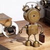 AYRELY® Industrial Steampunk Robot Table Clock,Battery Operated Metal Desk&Shelf Clock,Retro