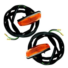 ACC Parts Side Repeater Lamp Pair Compatible with Land Rover Defender Series 3 & Classic Range Rover - Metal, Amber Lens - Wiring & Bulbs Included - Replaces OEM 589143 27H2403-2 Piece Set