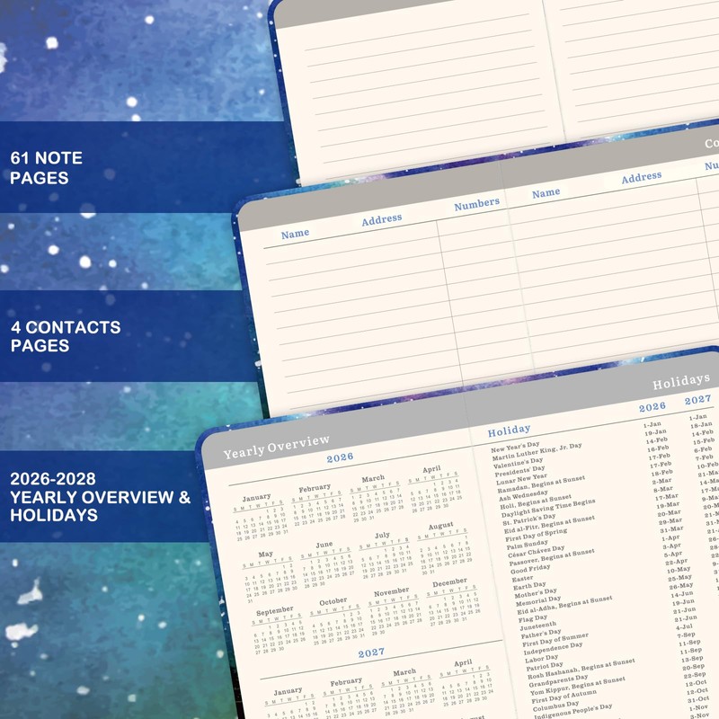 2026-2028 Pocket Planner/Calendar - 3 Year Monthly Planner 2026-2028 from
