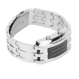 LED Watch, Unique Binary Time Mode Display Convex Arc Structure Waterproof LED Wrist Watch Electronic Watch, Digital Watch for Teens Boys Girls(04)