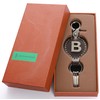 Leather Keychain For Men, Single Letter Alphabet with Easy Clasp