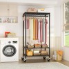 FUTASSI P6 Rolling Clothes Rack Heavy Duty, Clothing Racks for