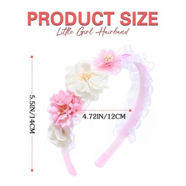 Campsis Flower Headband Floral Girls Hair Band Princess Birthday Hair Accessories(2 Pack)