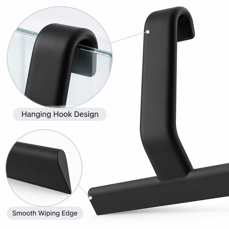 Silicone Shower Squeegee for Glass Doors, Windows & Mirrors –