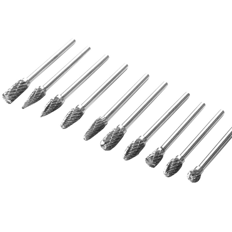 WANGCL 10 Pcs Rotary Burr Set Tungsten Carbide Carving Tool