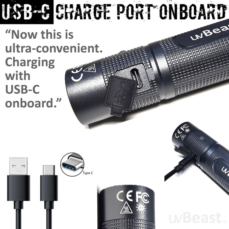 uvBeast New V3 MINI 385-395nm - Black Light UV Flashlight