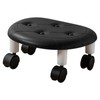 Round Low Rolling Stools Fuax Leather Universal Wheel Small Roller