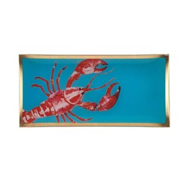GiftCompany Lobster Glass Plate 10 x 0.8 x 21 cm Storage for Jewellery and Small Items