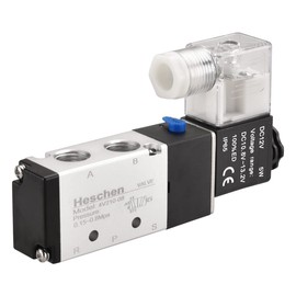 Heschen Pneumatic Solenoid Valve, 4V210-08 12VDC, PT1/4 5W, 5-Way 2 Position Single Coil