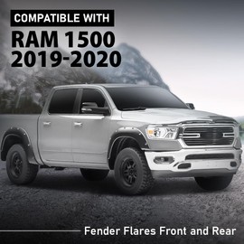 G-PLUS Pocket Riveted Fender Flares Compatible with Dodge Ram 1500 2WD/4WD 2019 2020 2021 2022 2023, NOT Fit Rebel Models (Smooth)