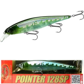 LUCKY CRAFT Pointer 128SP, Freshwater Lake Bass Fishing Lure, Jerkbait, Suspending, Fishing Gear, Fishing Accessories, Fishing Tackle (489 MS Clear Lake Hitch)