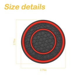 XINLIYA 2 Pack Car Coasters for Cup Holder, 2.75 Inch No-Slip Anti Dust Insert Coaster, Universal Auto Waterproof Coasters Silicon Insulation Cup Mats for Woman Man, Suit for Vehicle Interior（Red）