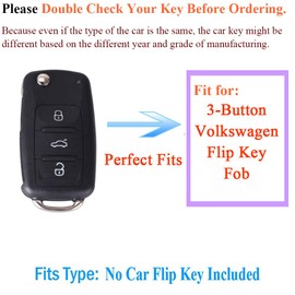 SANRILY 1 Pcs Red Flip Key Cover Case for Volkswagen Jetta Passat Golf Beetle GTI Tiguan EOS Keyless Keychain Holder Stylish ABS Plastic Full Protection Carbon Fiber Texture Key Shell