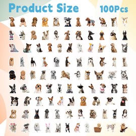 NECXON Dog Stickers, 100Pcs Funny Stickers Dog Cute Stickers Waterproof Puppy Stickers Pet Stickers Animal Stickers for Dog Lovers Fridge Scrapbook Notebook Water Bottle Luggage Decoration