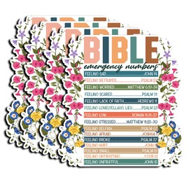 Pack 4PCS Bible Emergency Numbers Stickers Christian Religious Waterproof Vinyl Decals Decor Books Laptops Tumblers Scrapbooks Water Bottles Tablets Skateboard Bumper Gifts